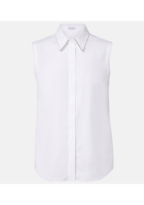 Brunello Cucinelli Monili cotton-blend top