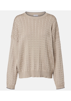 Brunello Cucinelli Cable-knit cotton-blend sweater