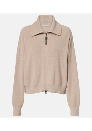 Brunello Cucinelli Knitted cotton blouson jacket