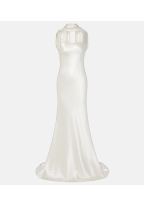 Danielle Frankel Bridal River silk and wool bustier gown