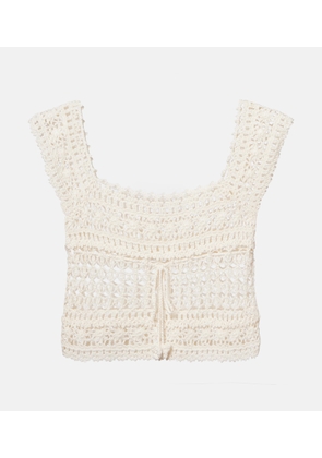 Anna Kosturova Deauville crochet cotton crop top