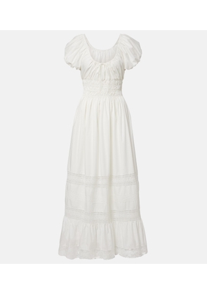 Faithfull Elbie lace-trimmed cotton maxi dress