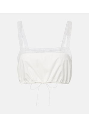 Faithfull Renee lace-trimmed cotton crop top