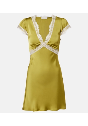 Faithfull Verena lace-trimmed satin minidress