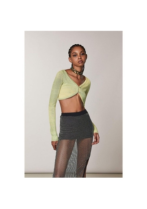 Patrizia Pepe Yellow Viscose Tank Tops - XS