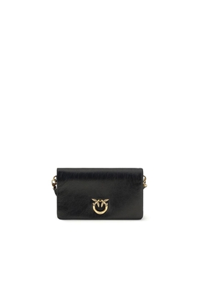 PINKO Black Goatskin Shoulder Bag