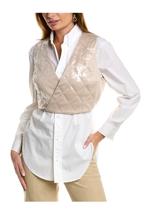 Brunello Cucinelli Beige Acetate Waistcoat - M
