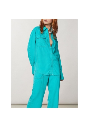Patrizia Pepe Turquoise Lyocell Blouse - IT38