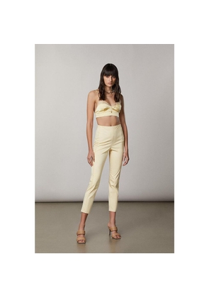 Patrizia Pepe Yellow Polyester Casual Pants - IT40