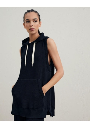 Brunello Cucinelli Black Cotton Sleeveles Sweater - S