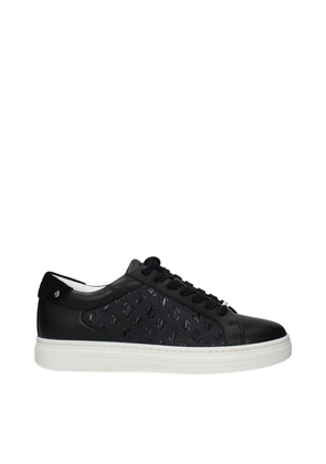 Jimmy Choo Black Leather Low Top Sneakers - EU36.5/US6.5