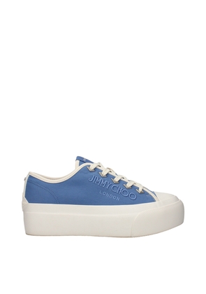 Jimmy Choo Blue Fabric Low Top Sneakers - EU37.5/US7.5