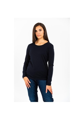 Gas Blue Cotton Long Sleeve T-Shirt - XS