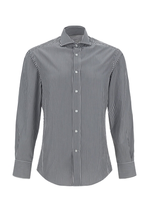 Brunello Cucinelli Bicolor Cotton Pattern Shirt - S