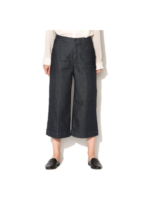 Gas Blue Polyester Cropped Jeans - 25