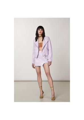 Patrizia Pepe Purple Leather Mini Skirt - IT38