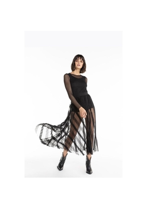 Patrizia Pepe Black Polyester Long Skirt - IT38