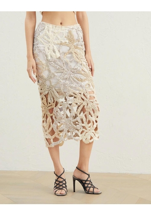 Brunello Cucinelli Beige Linen Long Skirt - L