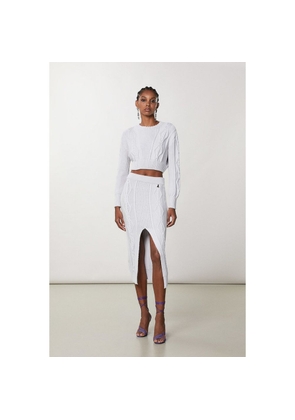 Patrizia Pepe White Viscose Midi Skirt - II
