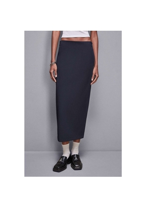 Patrizia Pepe Navy Blue Polyester Long Skirt - IT40