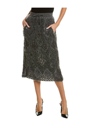 Brunello Cucinelli Bicolor Fabric Midi Skirt - M