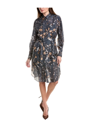 Brunello Cucinelli Blue Silk Casual Dress - L