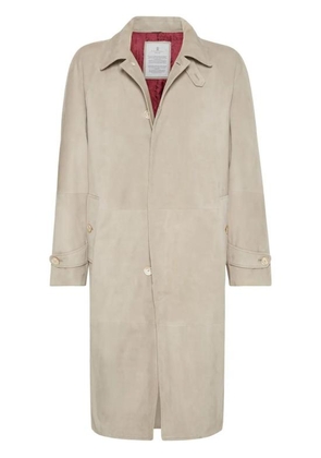 Brunello Cucinelli Beige Leather Coat - L