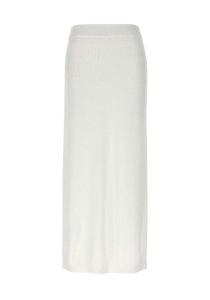 Brunello Cucinelli White Cotton Long Skirt - L