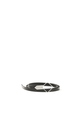 The Row Black Calf Leather Bos Taurus Thin Belt - UNI