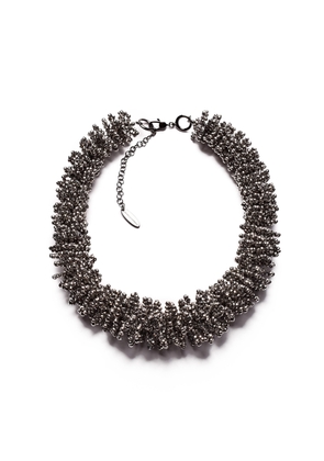 Brunello Cucinelli Silver Glass Necklace - One Size