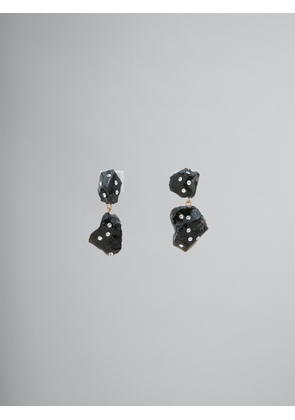 Marni Black Fibres Earrings - One Size