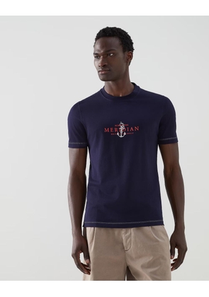 Brunello Cucinelli Blue Cotton T-Shirt - S