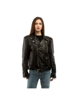 Moschino Black Leather Jacket - IT40