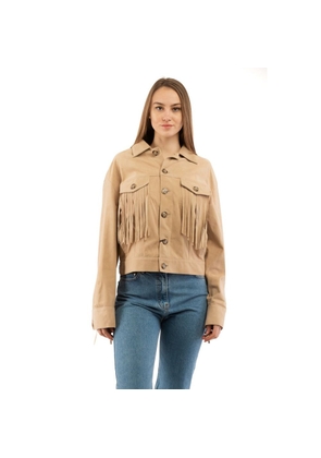 Moschino Beige Leather Jacket - IT40