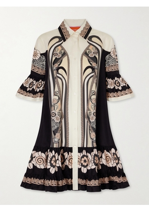 La DoubleJ - Choux Patterned Cotton-poplin Mini Dress - Multi - xx small,x small,small,medium,large,x large,xx large