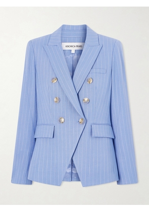 Veronica Beard - Miller Double-breasted Pinstriped Woven Blazer - Blue - US0,US2,US4,US6,US8,US10,US12