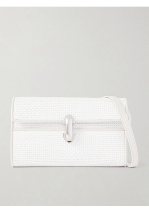 Savette - Symmetry Leather-trimmed Woven Raffia Shoulder Bag - White - One size