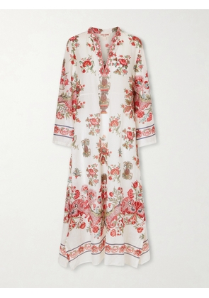 Emporio Sirenuse - Giada Floral-print Cotton-voile Kaftan - Red - IT38,IT40,IT42,IT44,IT46,IT48,IT50