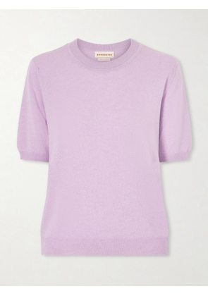 &Daughter - Emer Cropped Cashmere And Cotton-blend T-shirt - Purple - x small,small,medium,large,x large