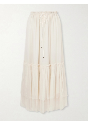 Chloé - Tiered Silk Crepe De Chine Maxi Skirt - Neutrals - FR 34,FR 36,FR 38,FR 40,FR 42
