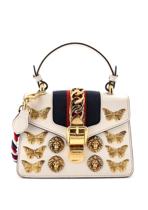 Gucci Pre-Owned Sylvie Top Handle Bag Embellished Leather Mini shoulder bag - White