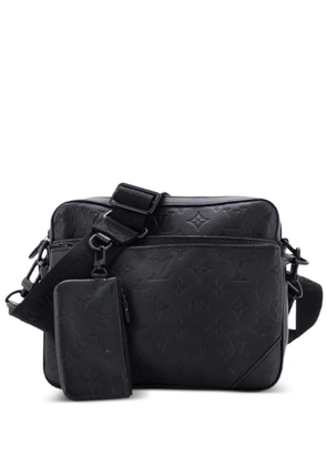 Louis Vuitton Pre-Owned Trio Messenger Bag Monogram Shadow Leather crossbody bag - Black