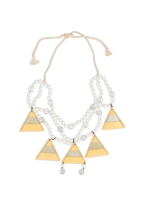 Ugo Correani Vintage 1980-1990s triangular bijoux necklace - White