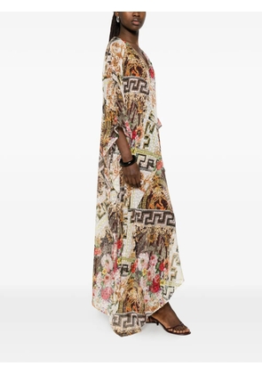 Dolci Follie greek meander maxi kaftan - Neutrals