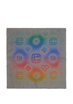 Casablanca logo-pattern scarf - White