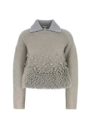 LOEWE collar-detail long-sleeves sweater - Grey