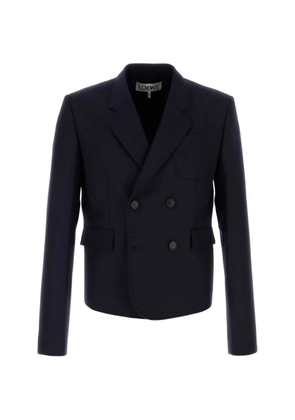 LOEWE double-breasted wool blazer - Blue