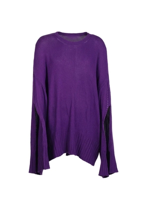 Valentino Garavani split-sleeve knitted jumper - Purple