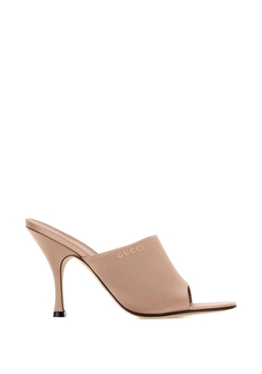 Gucci logo-embroidered sandals - Neutrals