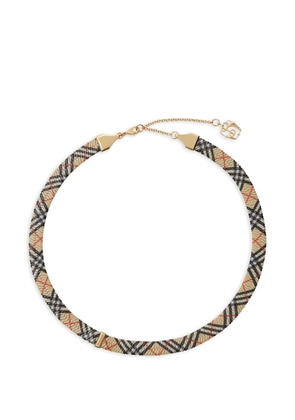 Burberry check print necklace - Gold